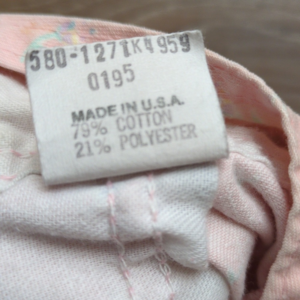 Vtg 80s OshKosh B'gosh Pink Floral Shortalls Vestbak Overalls Short USA Made 24M - Picture 11 of 11
